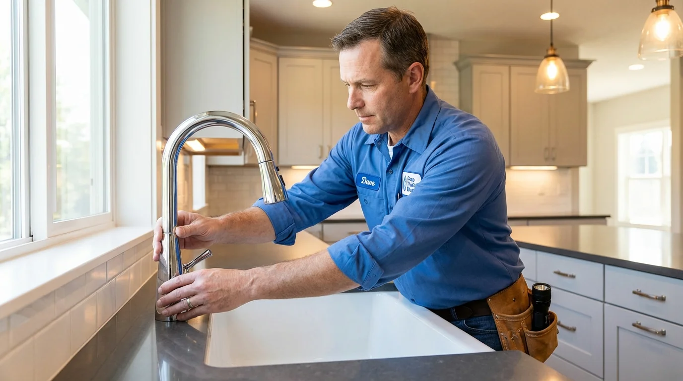Kitchen faucet installation by Johns Plumbing LLC in Charlevoix